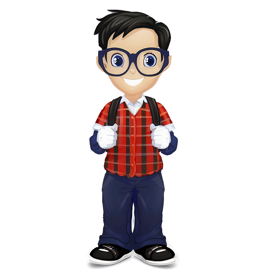 Cute Nerd Mascot Png Qtn PNG Image