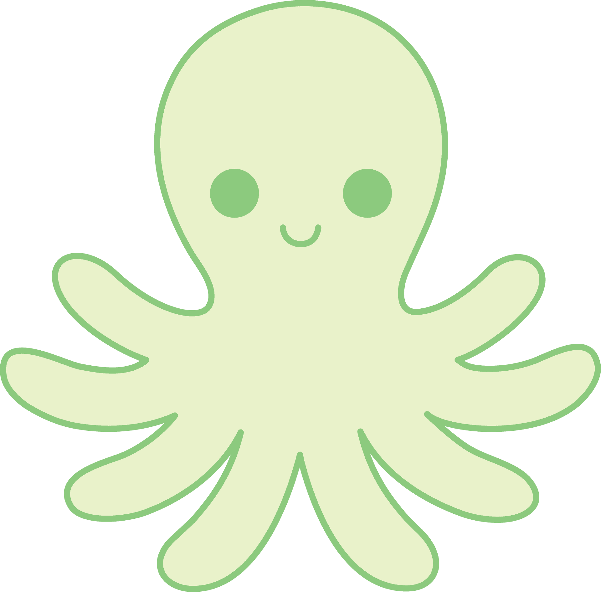 Cute Octopus Cartoon PNG Image