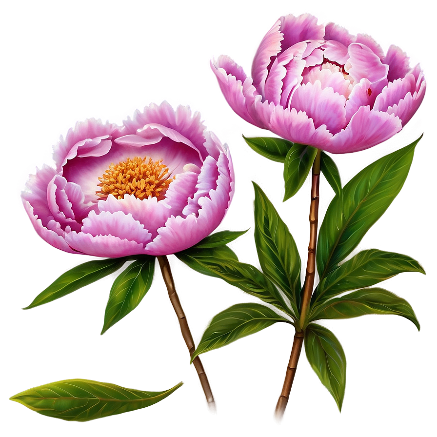 Cute Peony Flowers Png Ssu7 PNG Image