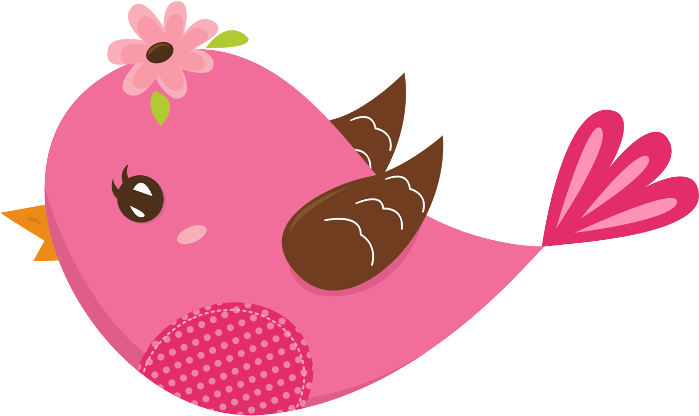 Cute Pink Bird Cartoon PNG Image