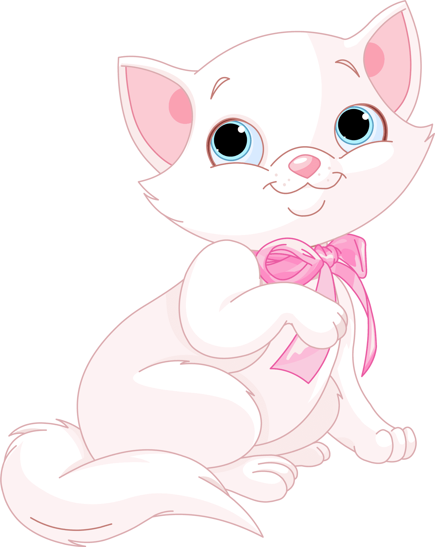 Cute_ Pink_ Kitten_ Illustration.png PNG Image