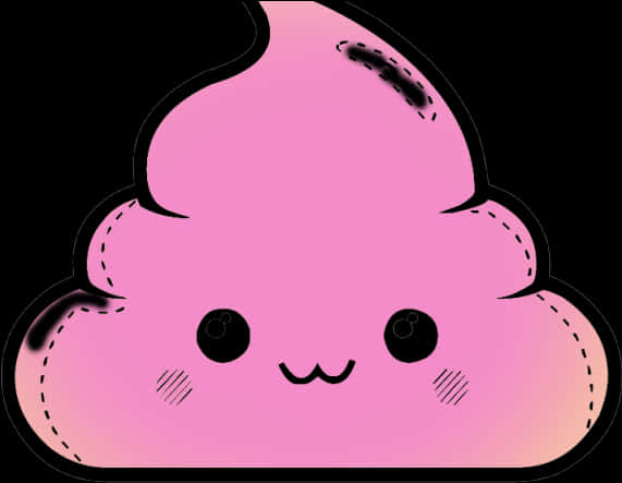 Cute Pink Poop Emoji Kawaii PNG Image