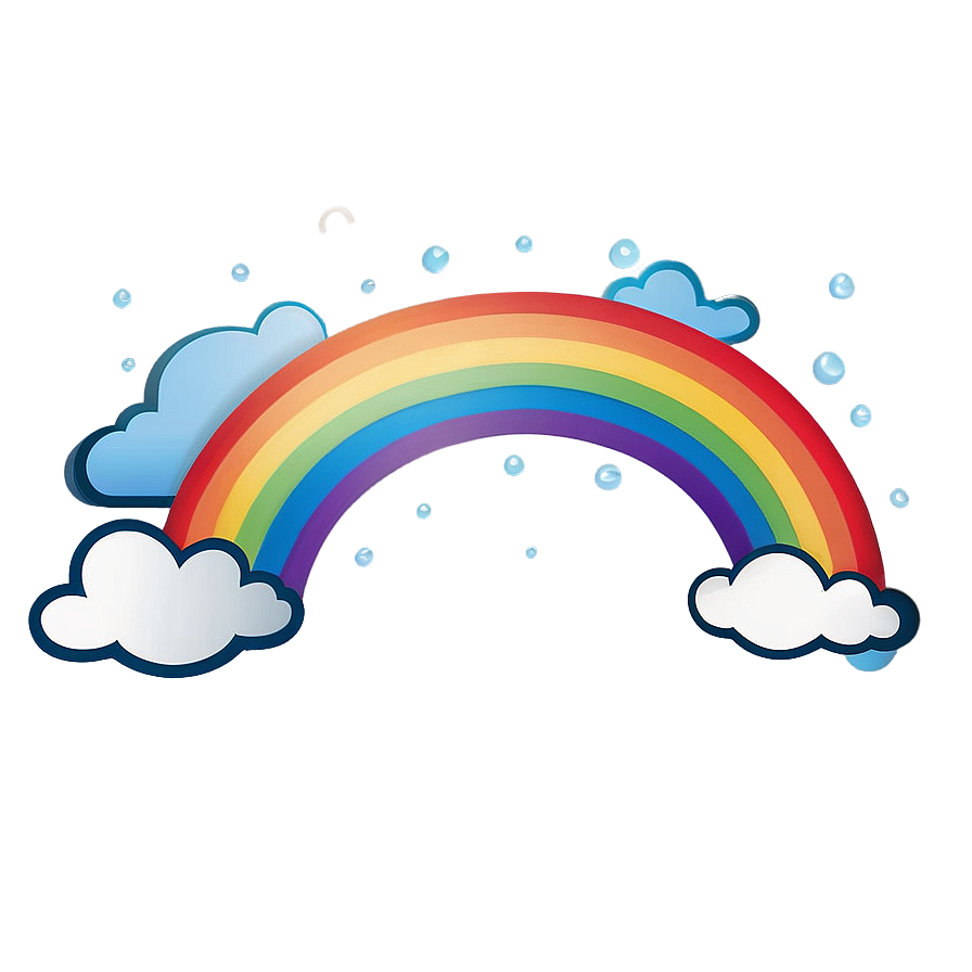 Cute Rainbow With Clouds Clipart Png 10 PNG Image