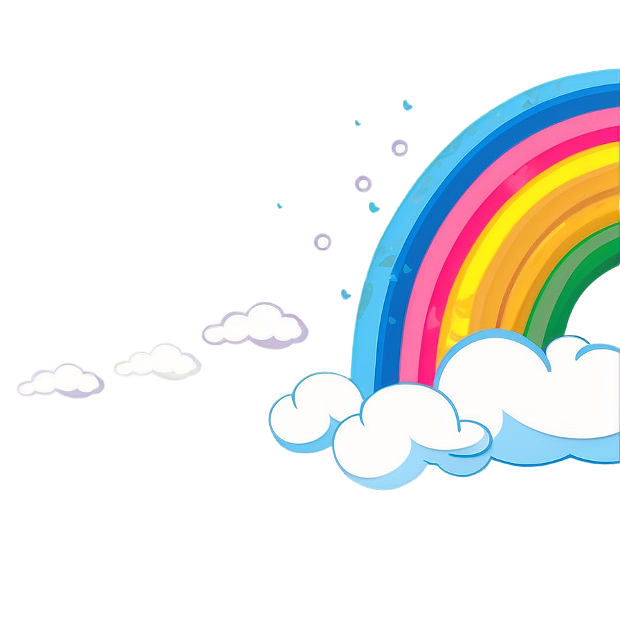 Cute Rainbow With Clouds Clipart Png Wfi PNG Image