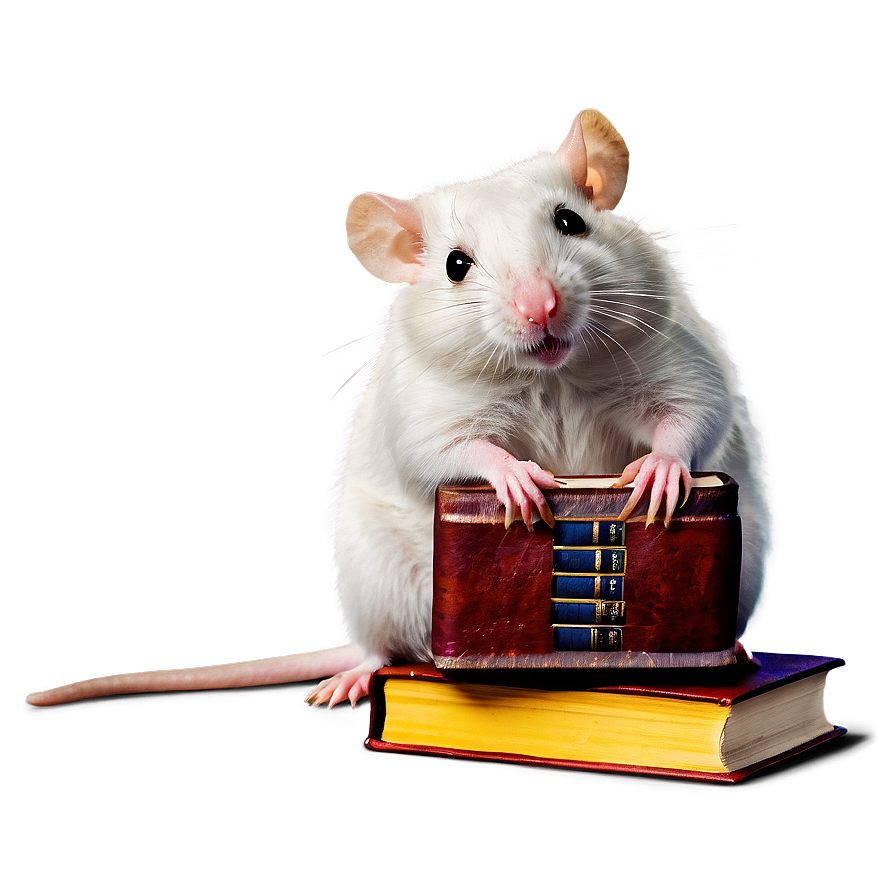 Cute Rat With Book Png 06252024 PNG Image