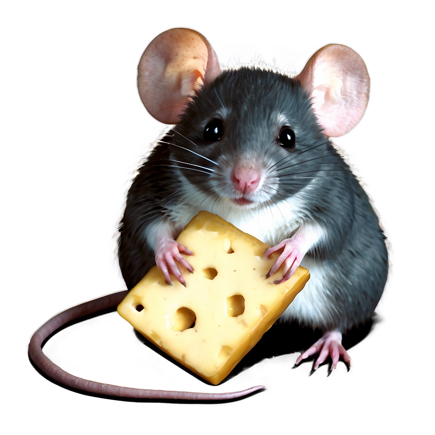 Cute Rat With Cheese Png 06252024 PNG Image