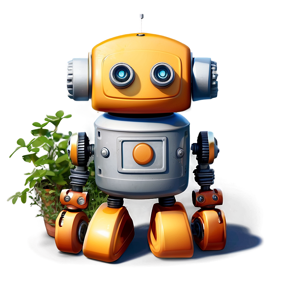 Cute Robot In Garden Png 06272024 PNG Image