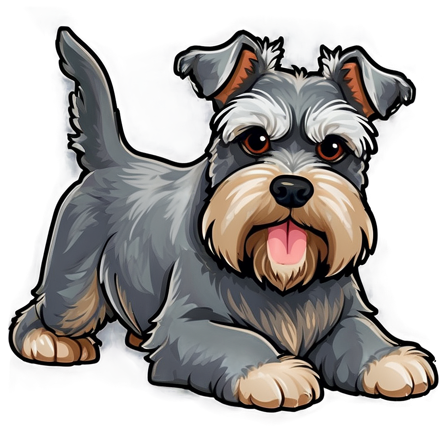 Cute Schnauzer Cartoon Png 06262024 PNG Image