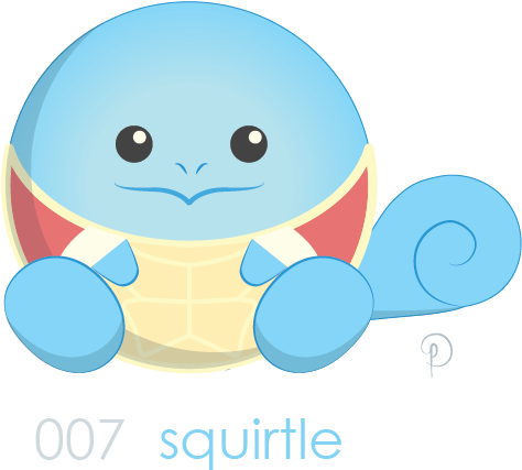 Cute Squirtle Pokemon Illustration PNG Image