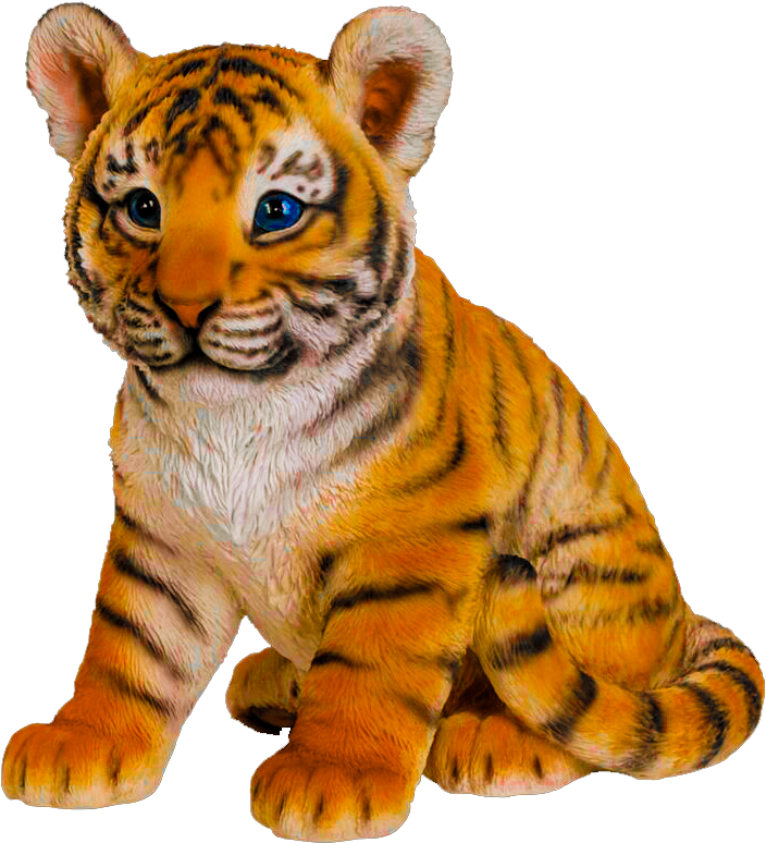 Cute Tiger Cub Illustration PNG Image