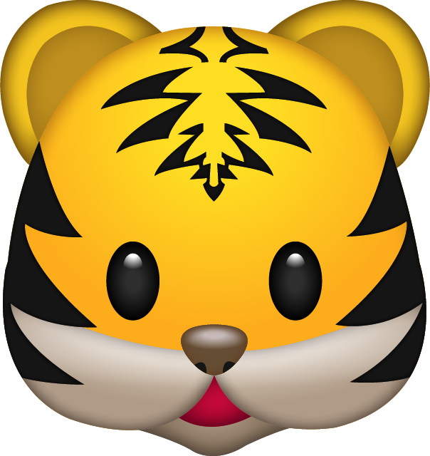 Cute Tiger Emoji Graphic PNG Image