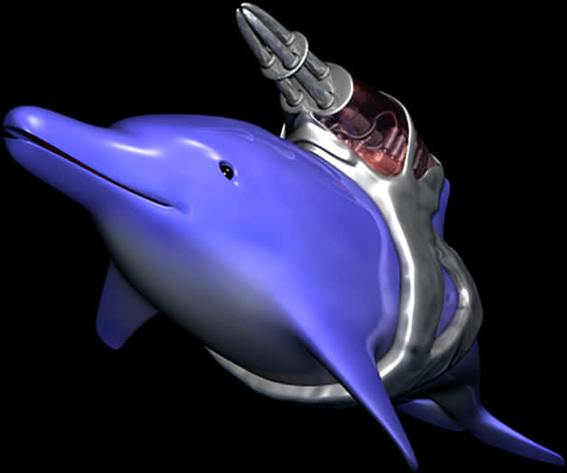 Cybernetic Dolphin Illustration PNG Image