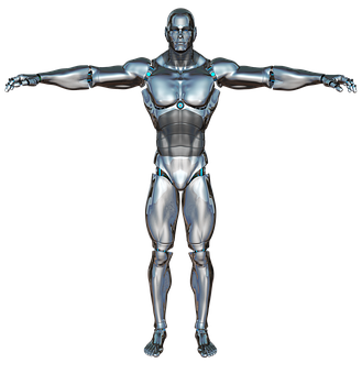 Cybernetic Humanoid Model PNG Image