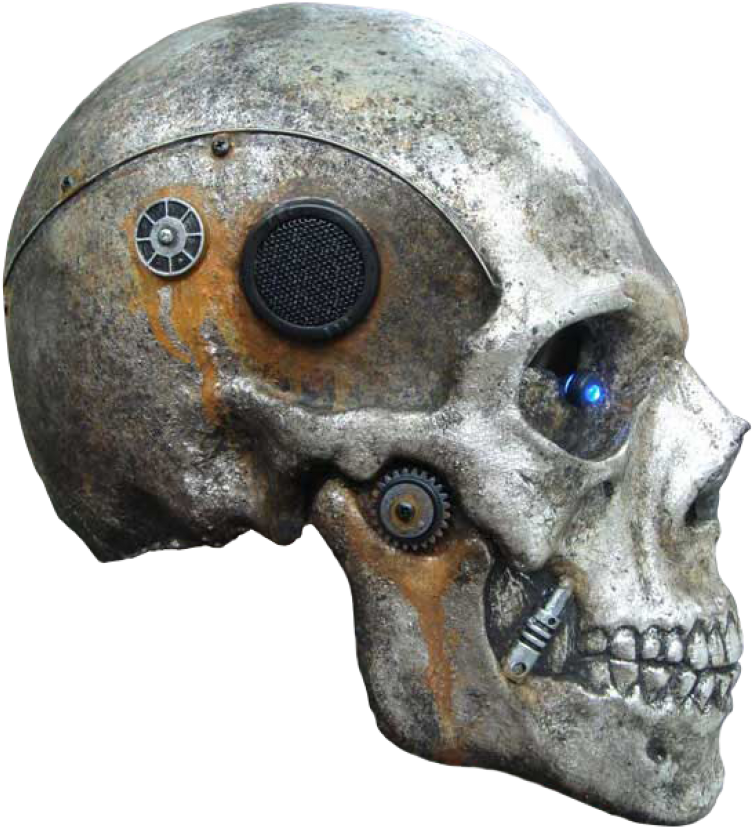 Cybernetic Skull Artifact PNG Image