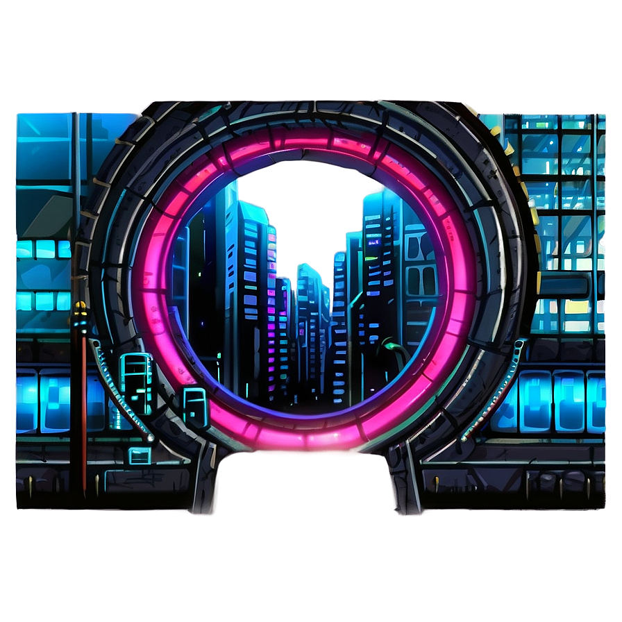 Cyberpunk City Portal Png 17 PNG Image