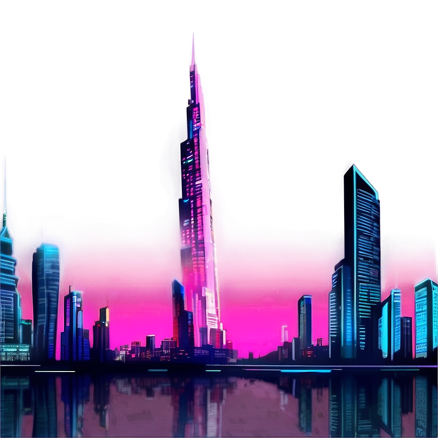 Cyberpunk City Vaporwave Png 06112024 PNG Image