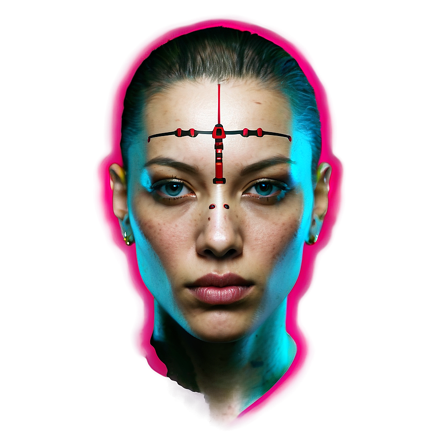 Cyberpunk Face Tattoo Png 06122024 PNG Image