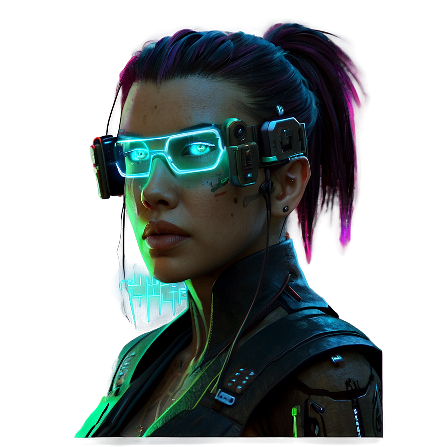 Cyberpunk Game Character Neon Png Sps64 PNG Image