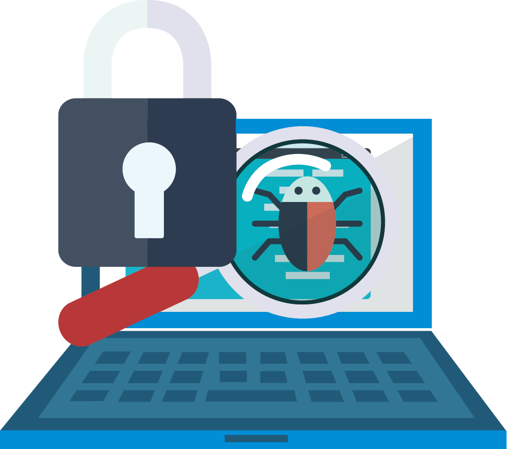 Cybersecurity Concept Laptopand Lock PNG Image