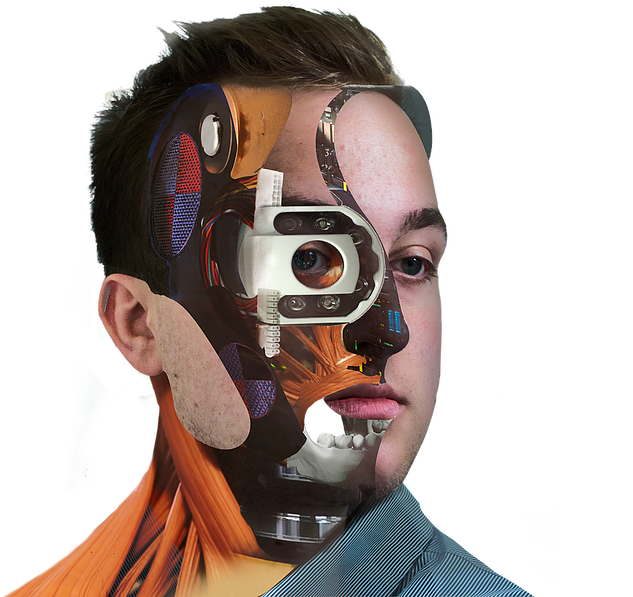 Cyborg Portrait Revealed PNG Image