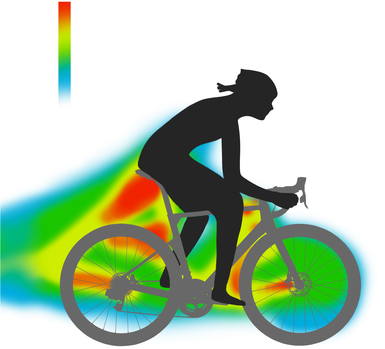 Cyclist Aerodynamics Analysis PNG Image