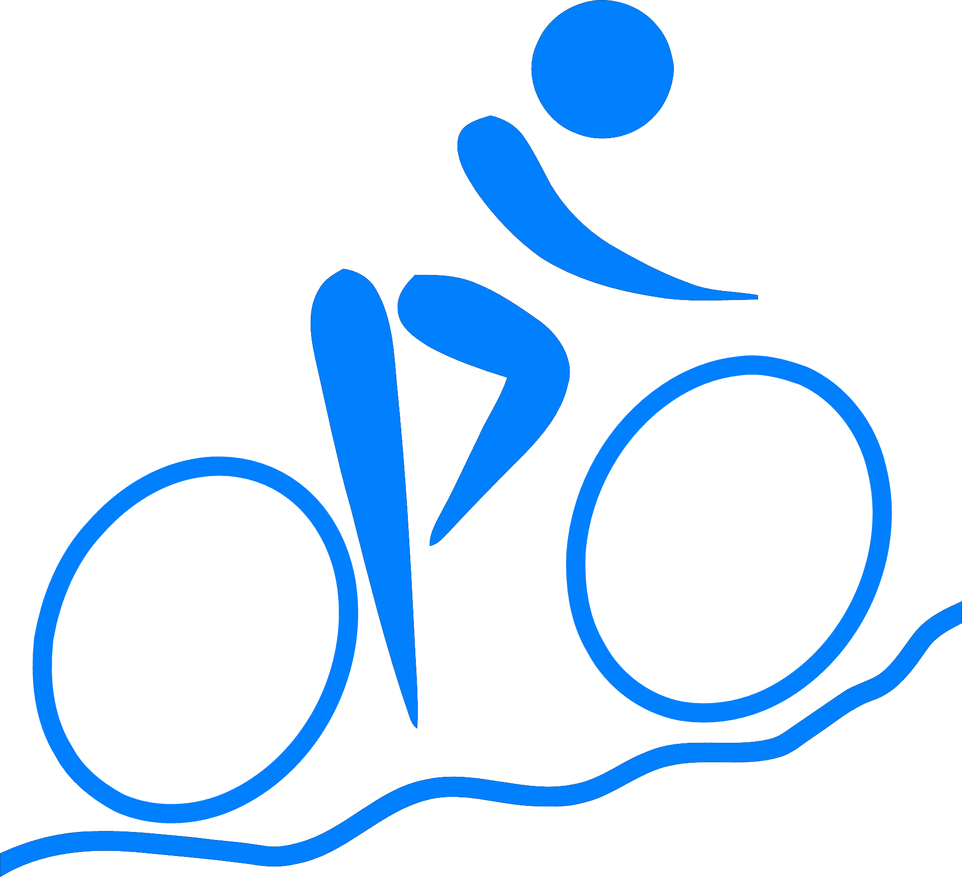 Cyclist Icon Blue Background PNG Image