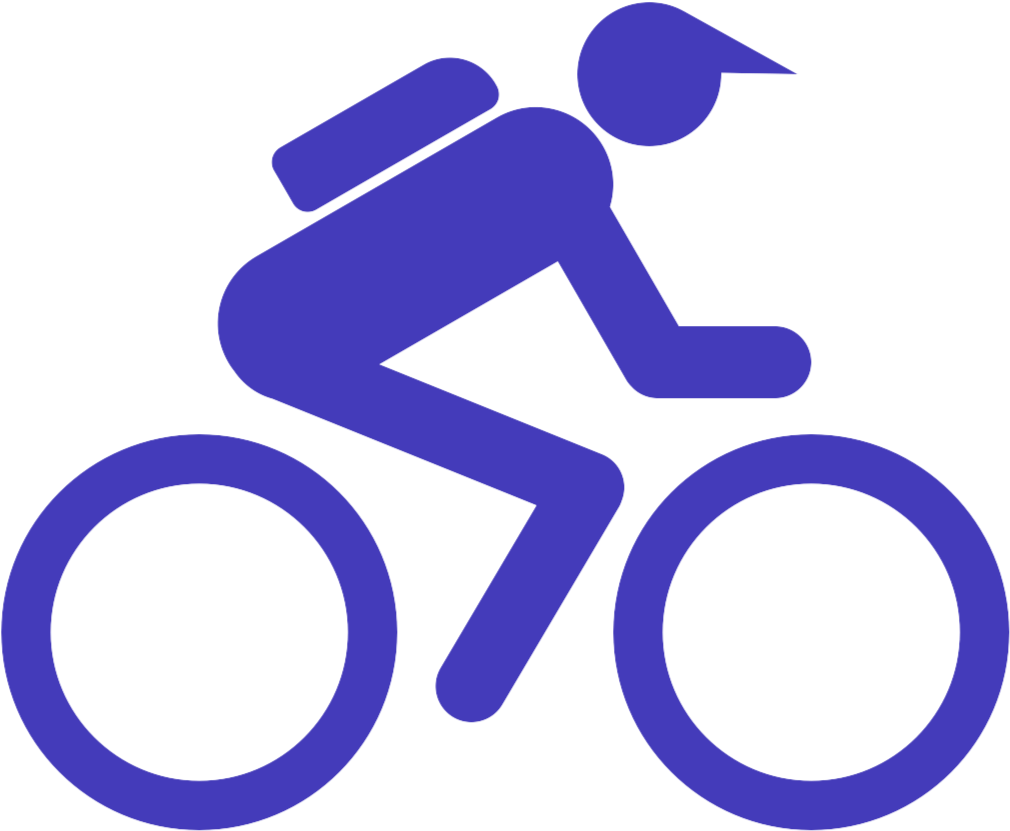 Cyclist Silhouette Icon PNG Image