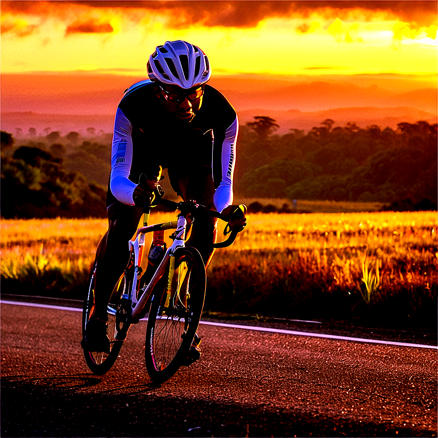 Cyclist Sunrise Training Png 06292024 PNG Image