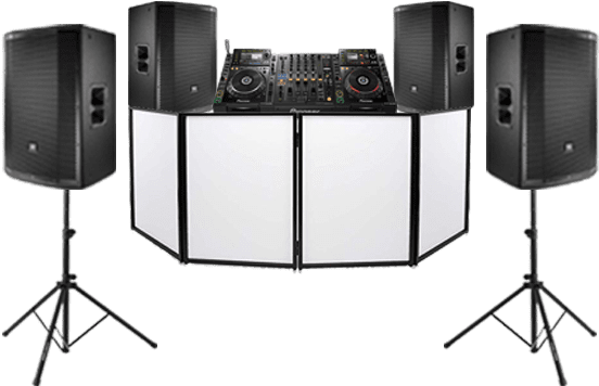 D J Setupwith Speakersand Mixer PNG Image