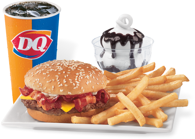 D Q Bacon Cheeseburger Meal PNG Image