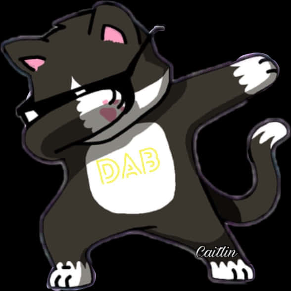 Dabbing Cat Cartoon PNG Image