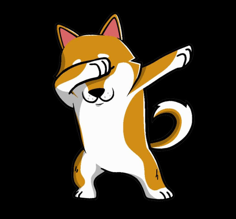 Dabbing_ Doge_ Cartoon PNG Image