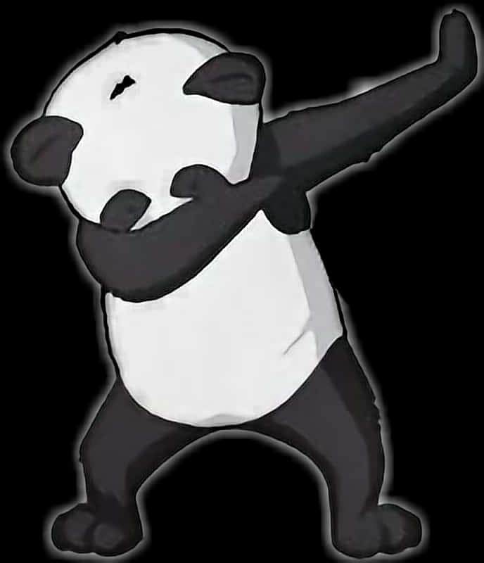 Dabbing Panda Cartoon PNG Image