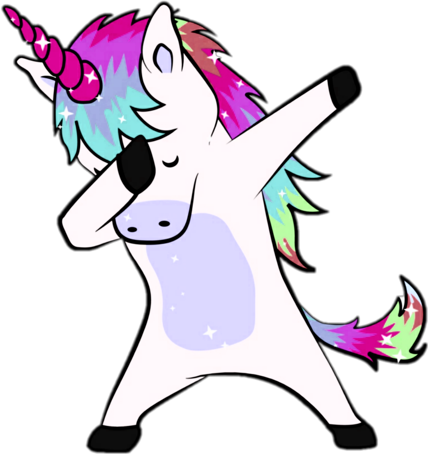 Dabbing Unicorn Cartoon Illustration PNG Image