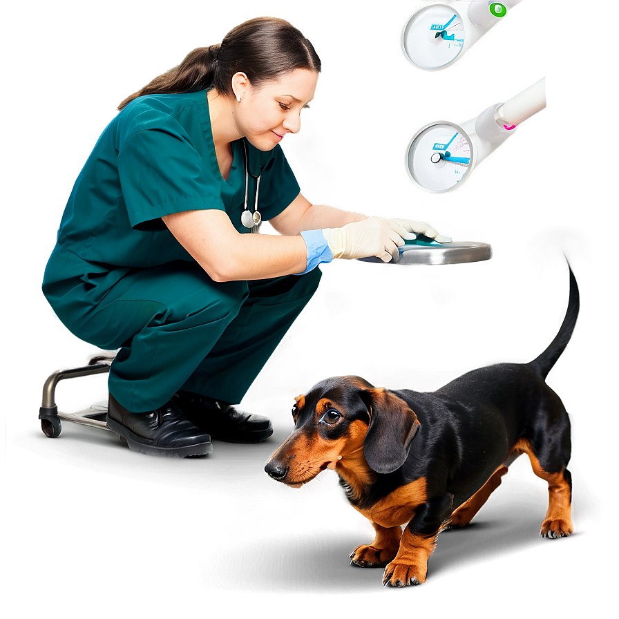 Dachshund At The Vet Png 06122024 PNG Image