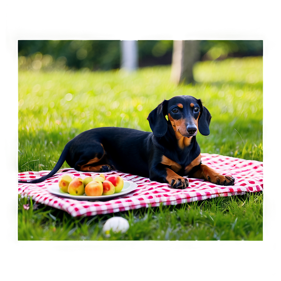 Dachshund Picnic Fun Png Oqg17 PNG Image