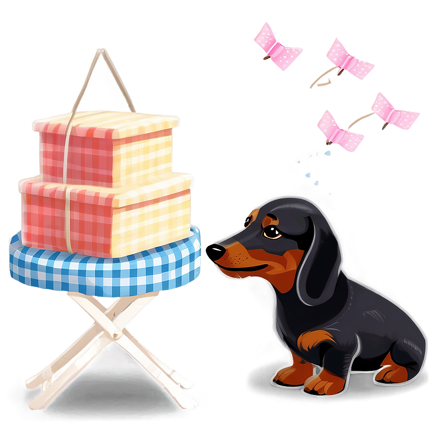 Dachshund Picnic Fun Png Qgy1 PNG Image