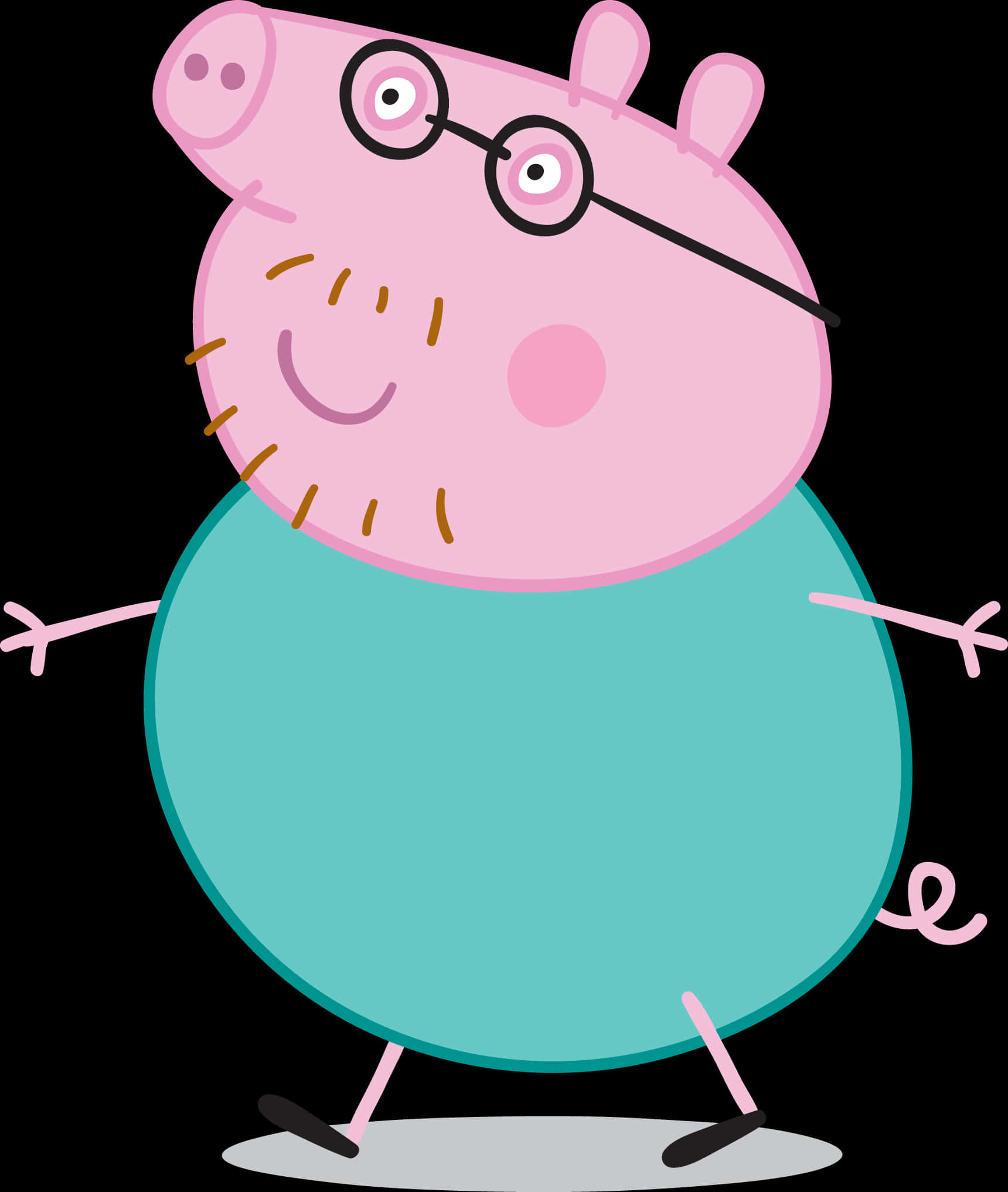 Daddy_ Pig_ Peppa_ Pig_ Character PNG Image