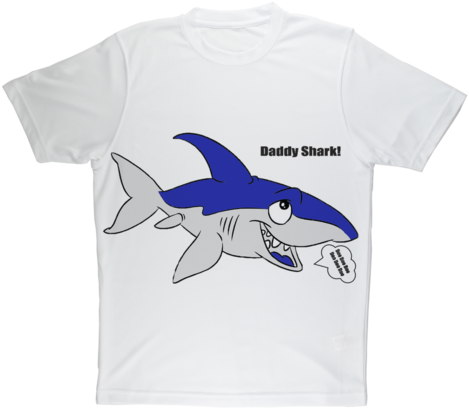 Daddy Shark Graphic Tee Design PNG Image