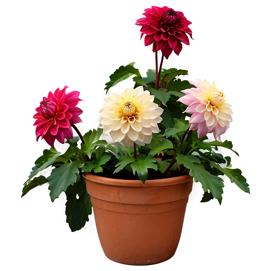 Dahlia Plant In Pot Png Vro84 PNG Image