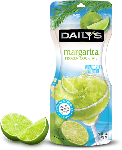 Dailys Frozen Margarita Cocktail Pouch PNG Image