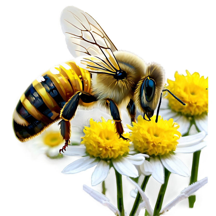 Daisies And Bees Png 06122024 PNG Image