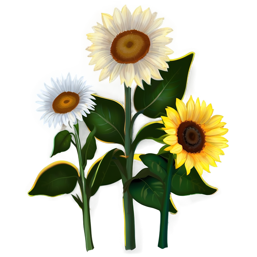 Daisies And Sunflowers Png 06122024 PNG Image