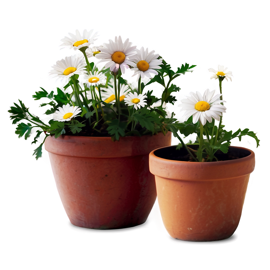 Daisies In Pots Png Qnk PNG Image