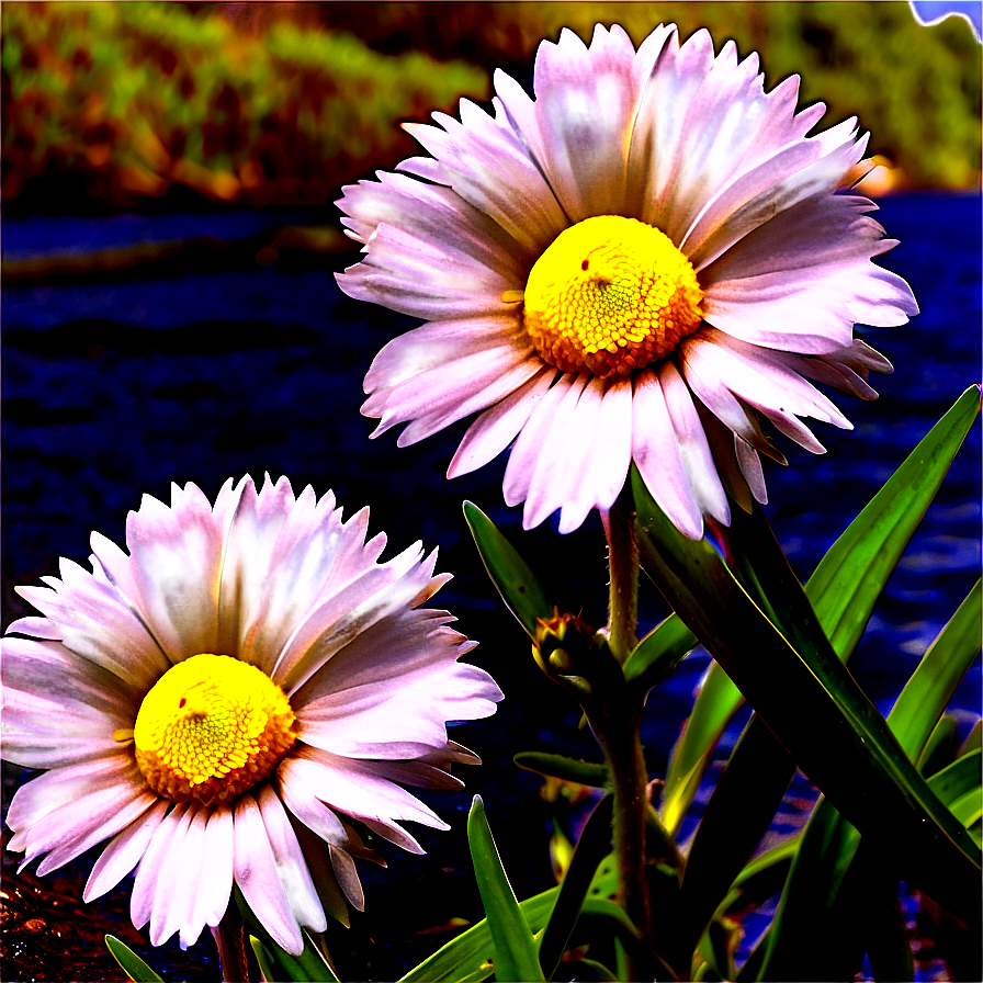 Daisies On Riverbank Png Cnt1 PNG Image