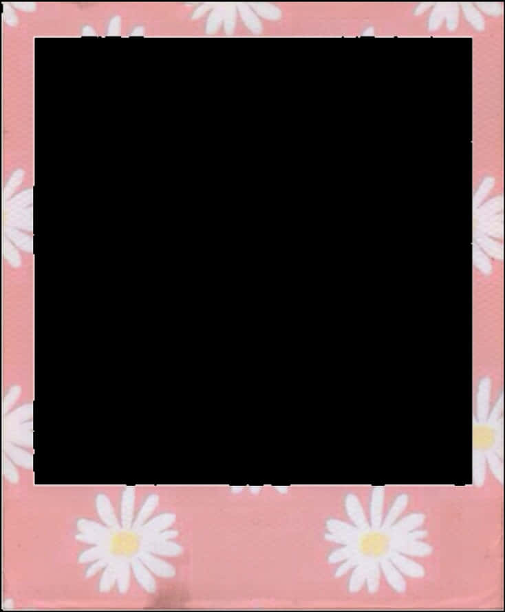 Daisy Bordered Polaroid Frame PNG Image