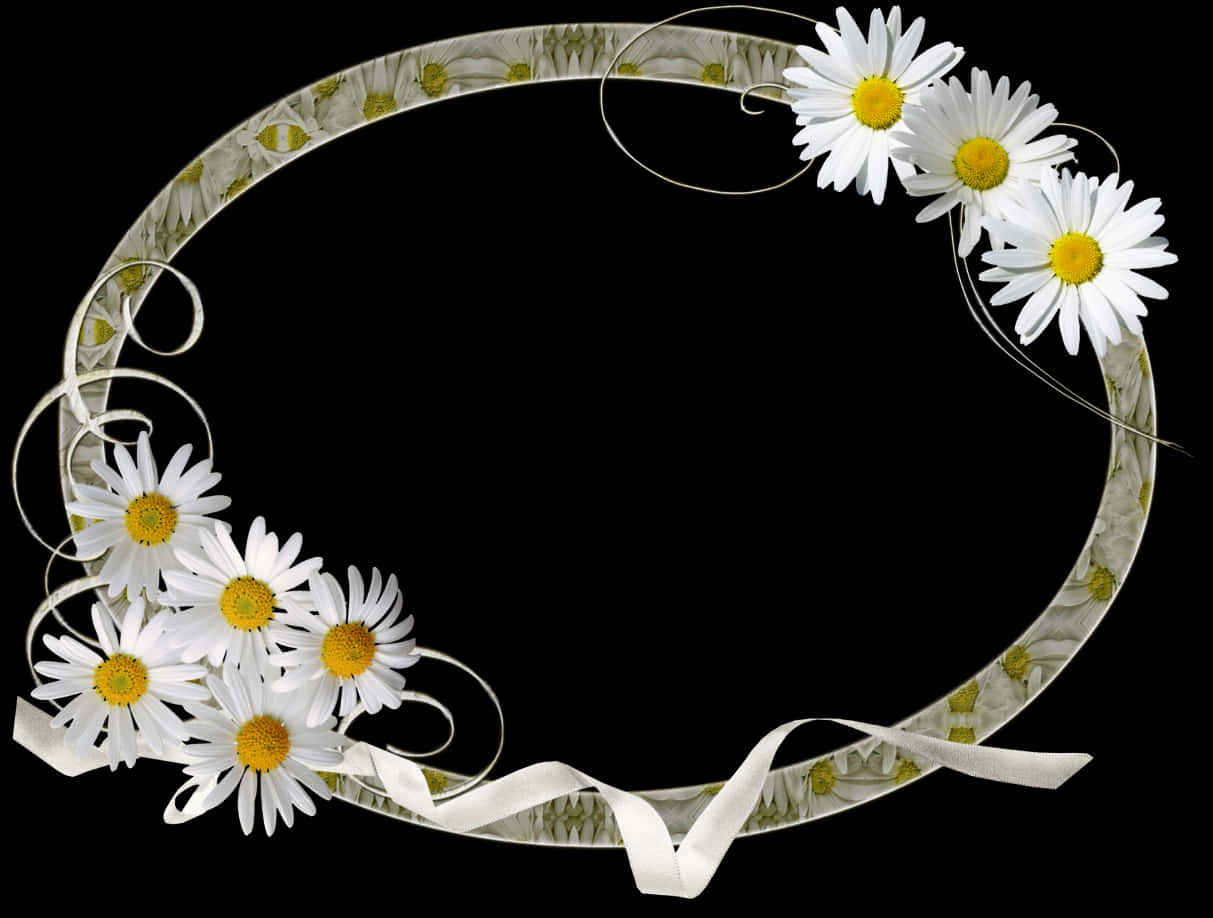 Daisy Decorated Photo Frame PNG Image