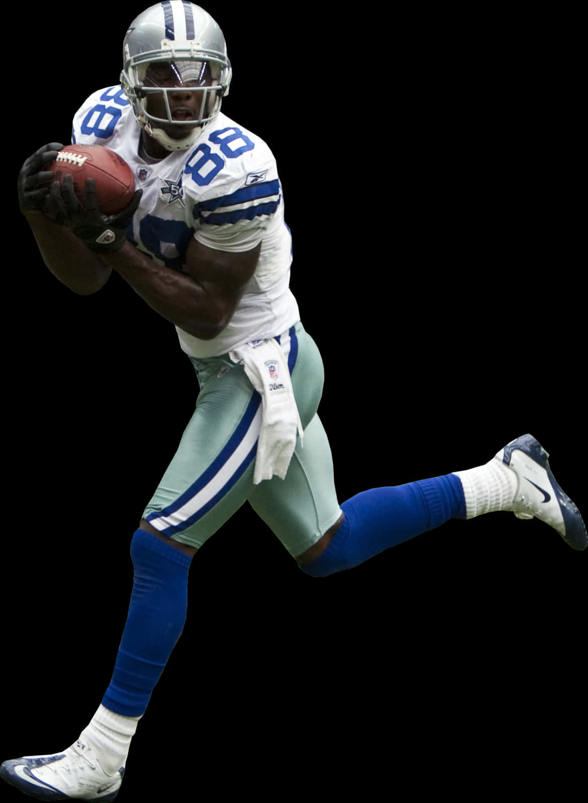 Dallas Cowboys Player Catching Football PNG Image