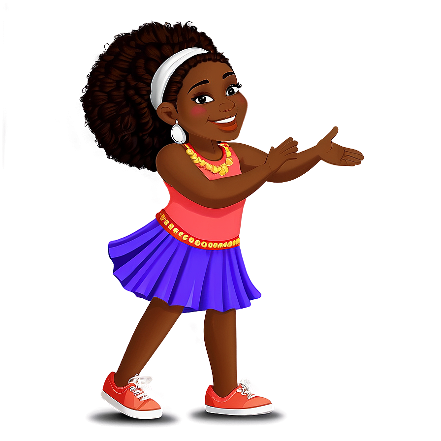 Dancing Black Girl Cartoon Png Veb PNG Image