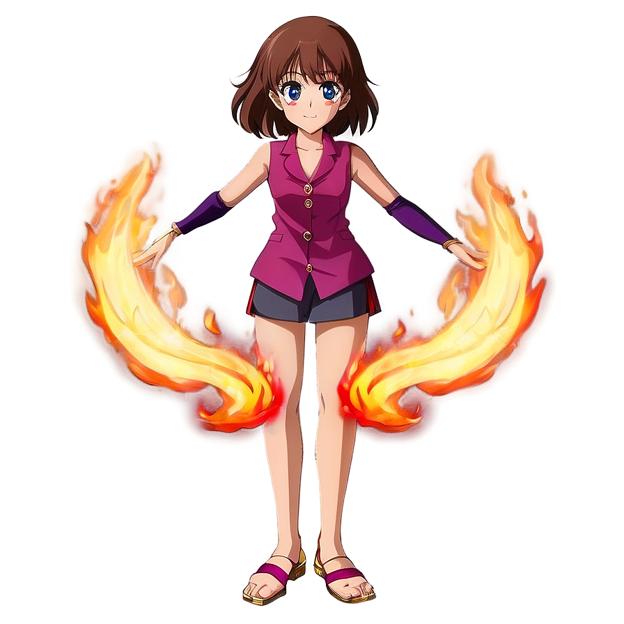 Dancing Flames Anime Png 06252024 PNG Image